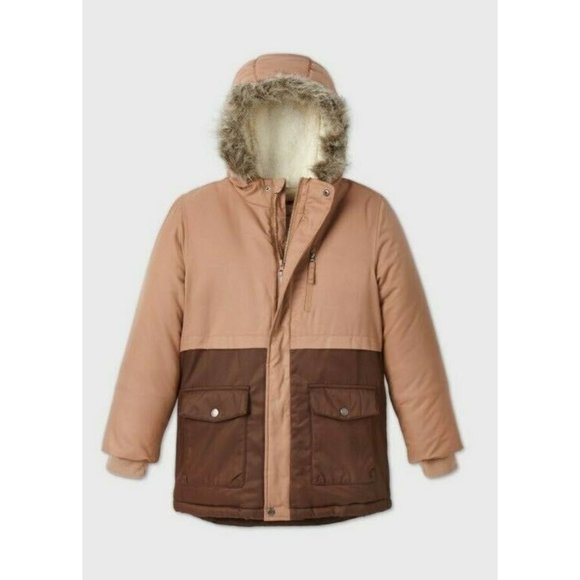 Cat & Jack Winter Parka Jacket Size Small Brown Boys' - Picture 1 of 1